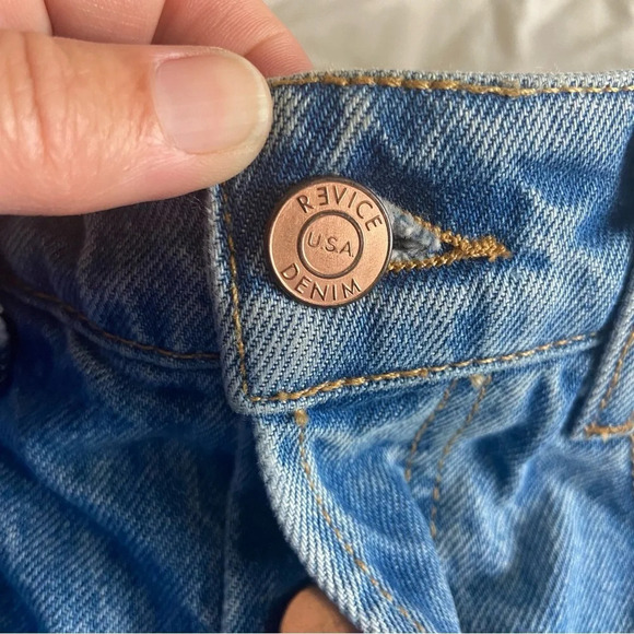 Revice Denim Jean Shorts Sz 24 Distressed Button Fly High Waist - Picture 10 of 11